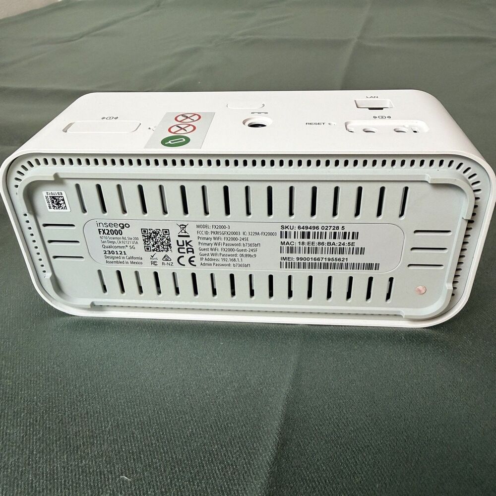 Inseego FX2000-3 Wavemaker 5G Indoor Wireless Gateway Router Modem White